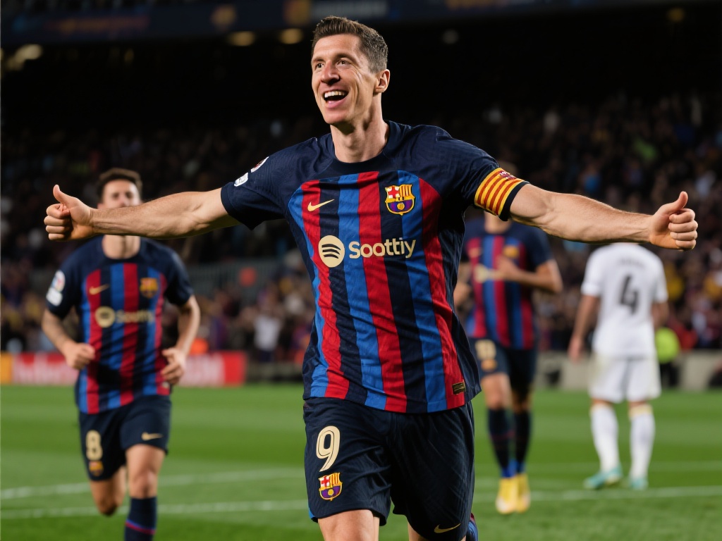 莱万梅开二度助巴萨大胜赫罗纳